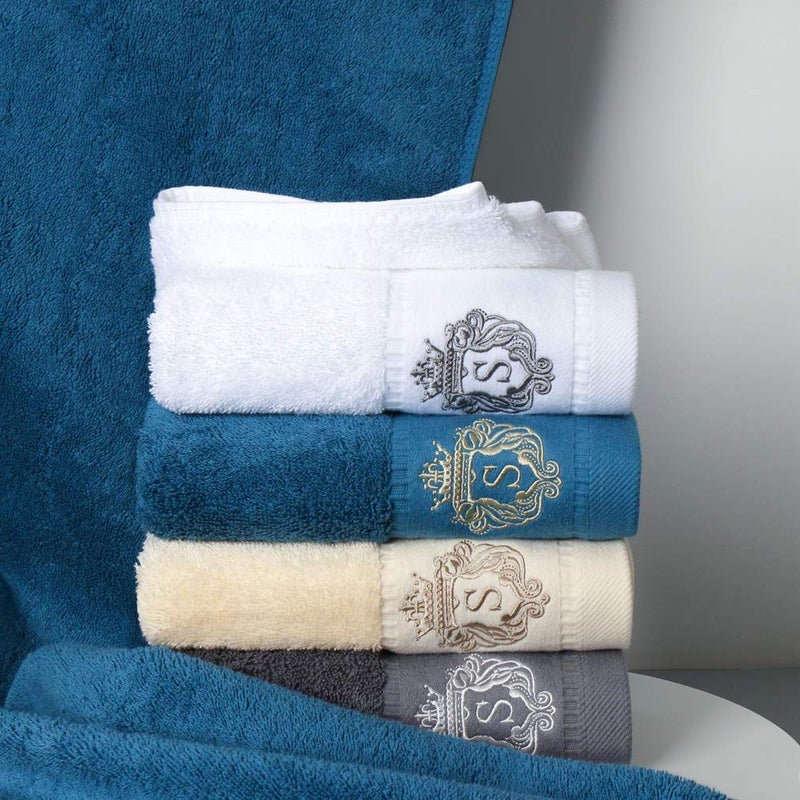Sunshinejing 3-Piece Bath Towel Set - 55.1 x 28 Inch, 29.5 x 13.4 Inch, 12.6 x 12.6 Inch - 100% Cotton, Grey - Image 2